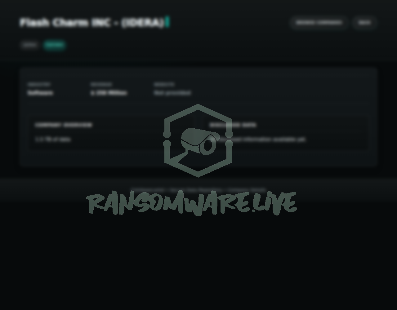 Leak site post claiming Flash Charm INC - (IDERA) data breach